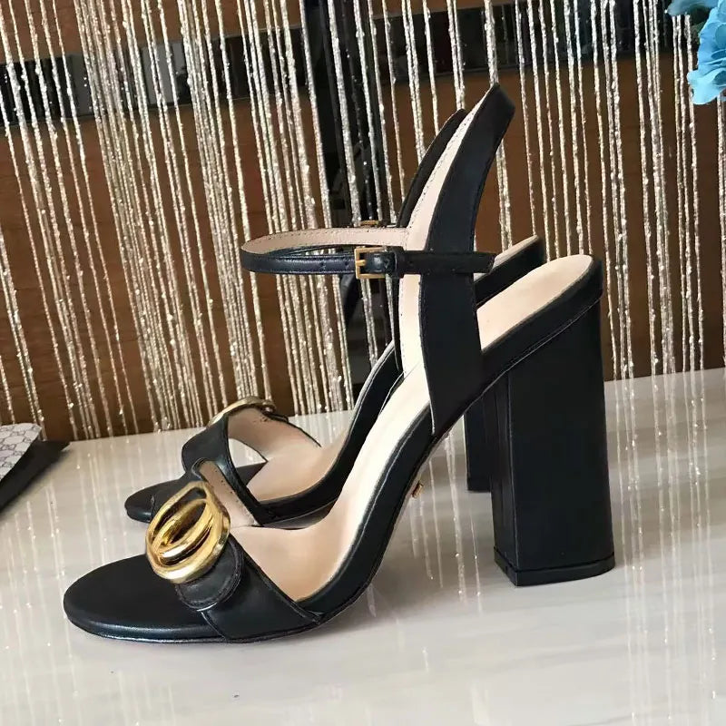 Women's High Heels Open Toe Thick Heel