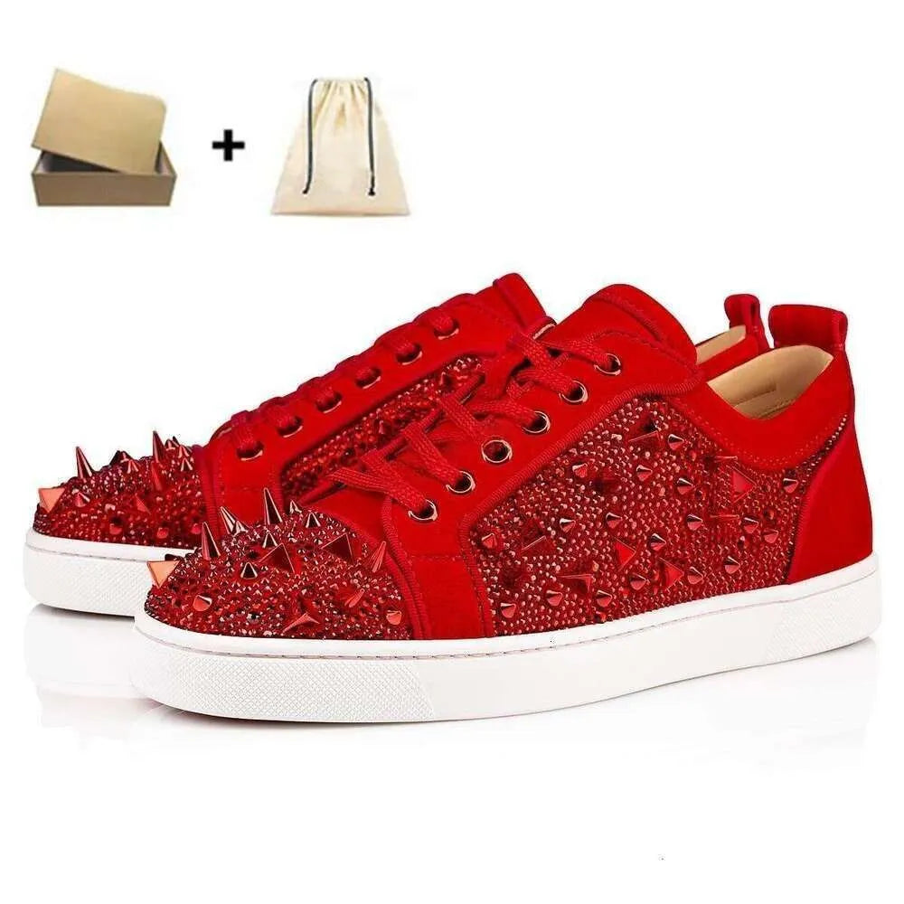 Designer Shoes Glitter Rivets Leather Suede Fashion Spikes