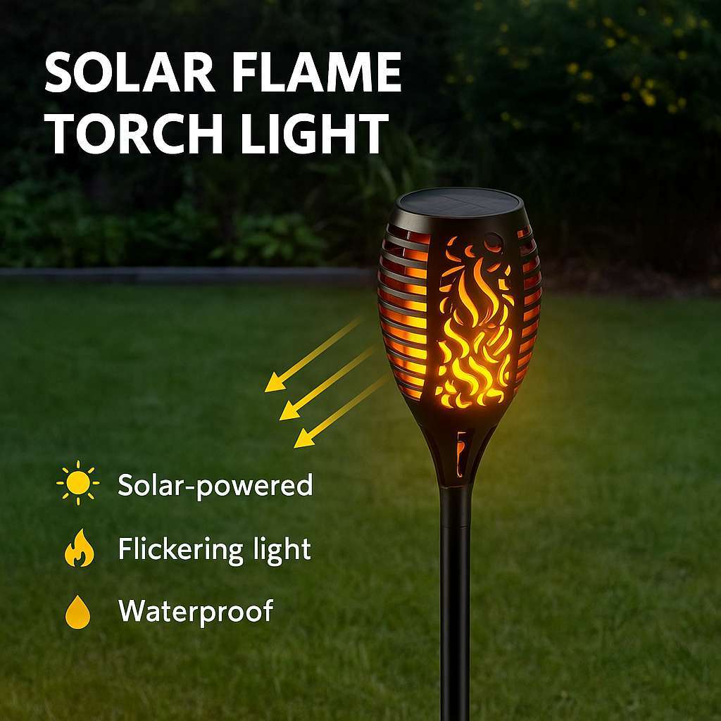SolarFlik Outdoor Solar Flame Lamp - KaveCore