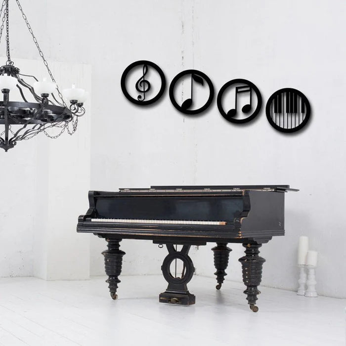 Music Note Metal Wall Art (4 Pieces)