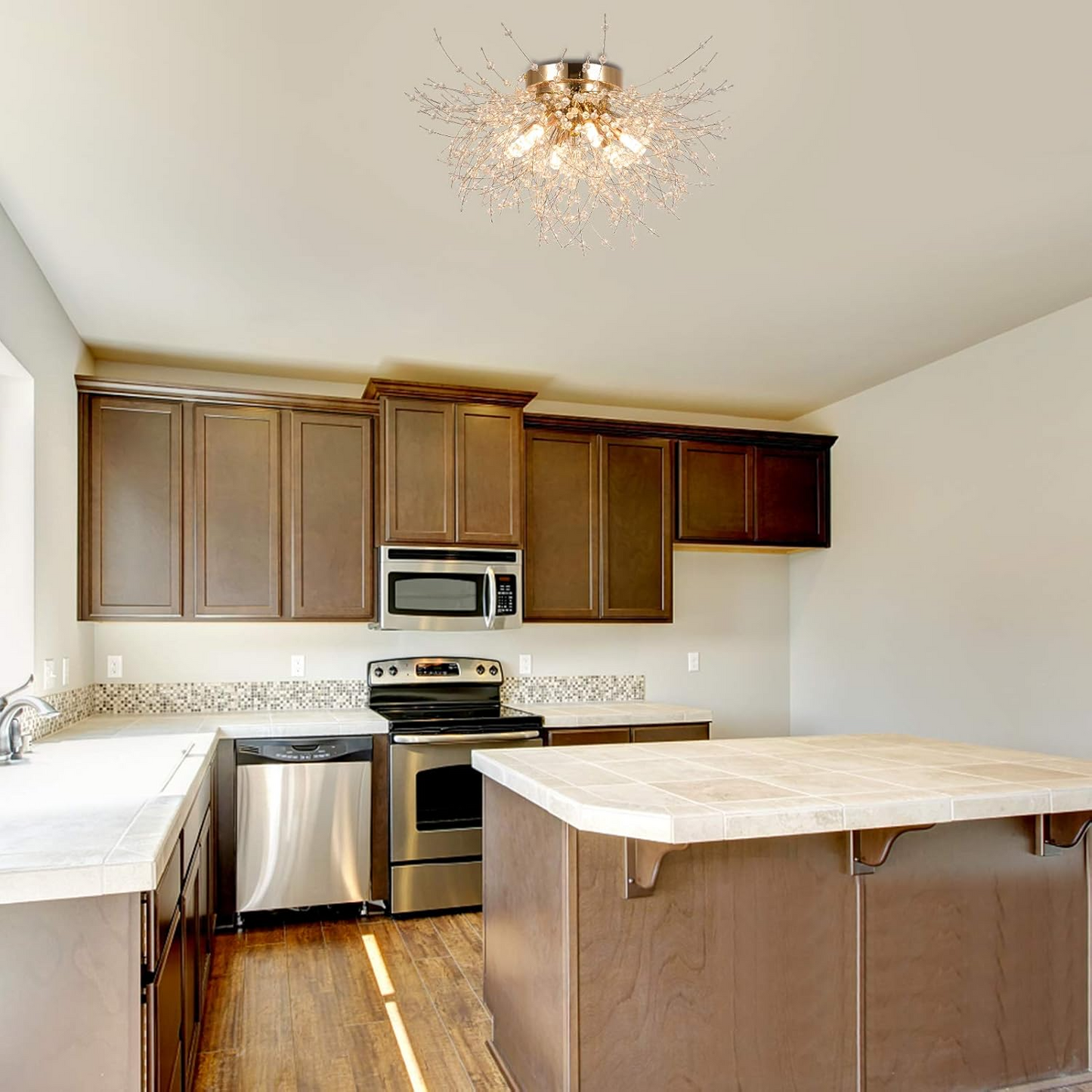 Infinity Crystal Flush Chandelier - US - KaveCore