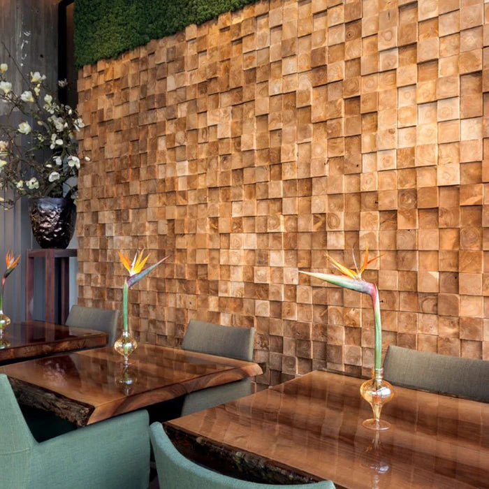 SculptWood Cube Mosaic Wall Panel