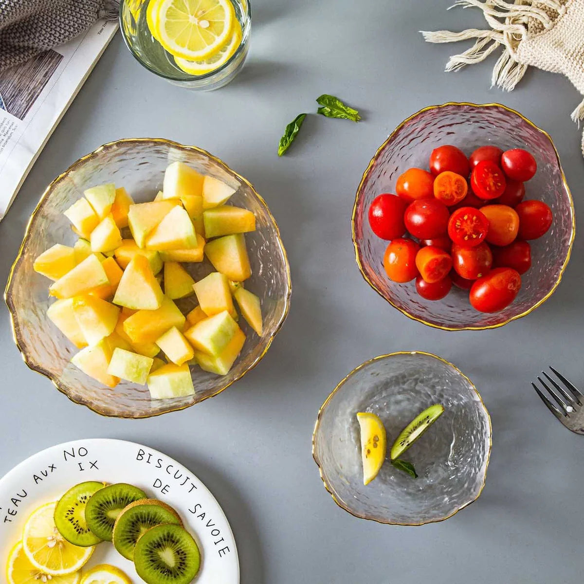 HaloGlass Wavy Bowl Collection (Set of 3)