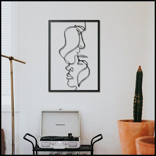 Kissing Silhouette Metal Wall Art