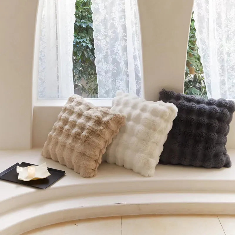 LuxeBurrow Faux-Fur Pillow