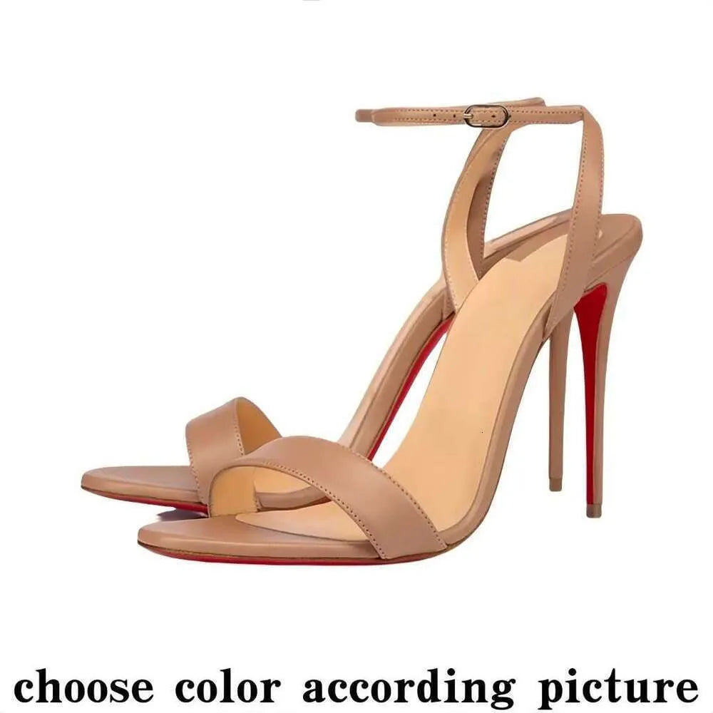 High Red Heels Shoes Designer Soled Peep Pointed Toe Sandals