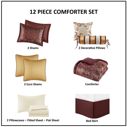 Bellara 12-Piece Jacquard Comfort Set - US - KaveCore