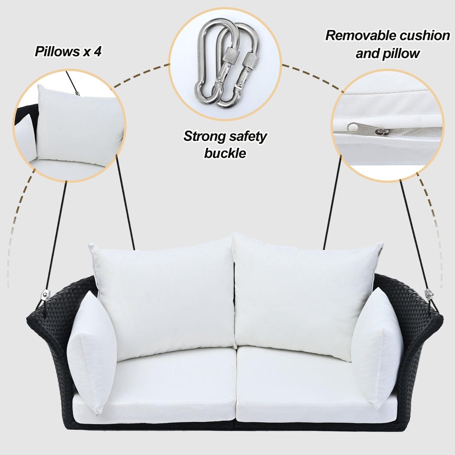 Coastal Breeze Rattan Swing - US - KaveCore