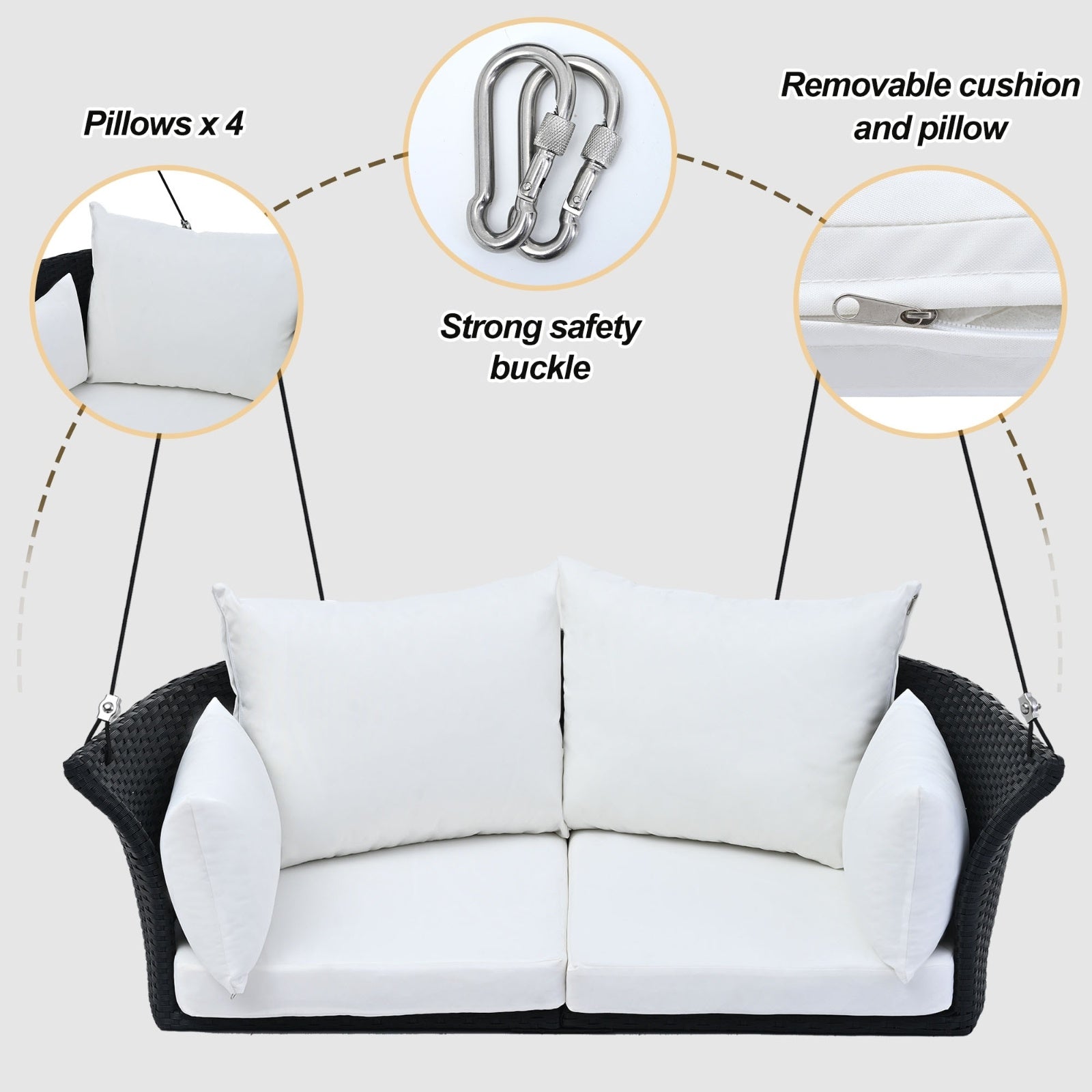 Coastal Breeze Rattan Swing - US - KaveCore