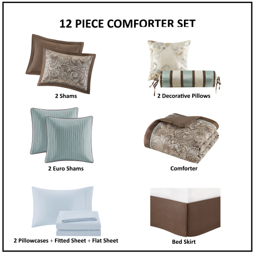 Bellara 12-Piece Jacquard Comfort Set - US - KaveCore