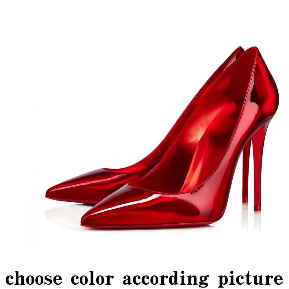 High Red Heels Shoes Designer Soled Peep Pointed Toe Sandals
