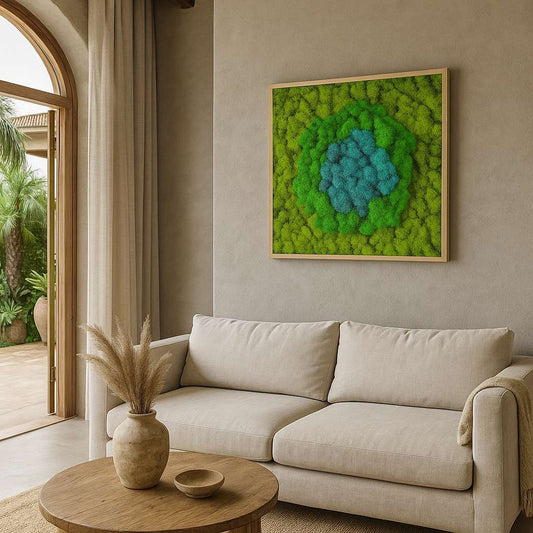 Blue Oasis Natural Moss Art