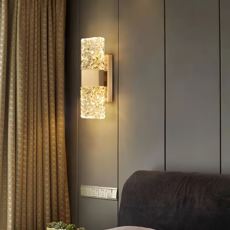 Antheia Crystal & Brass Twin-Light Sconce