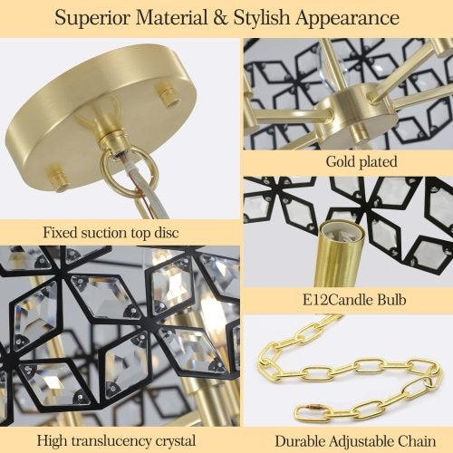 Empire Glow Luxe Round Crystal Chandelier - US - KaveCore