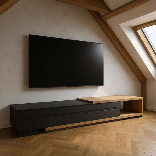 The AlignMax Media Console – Extendable TV Cabinet with 3 Drawers & Shelf US - KaveCore