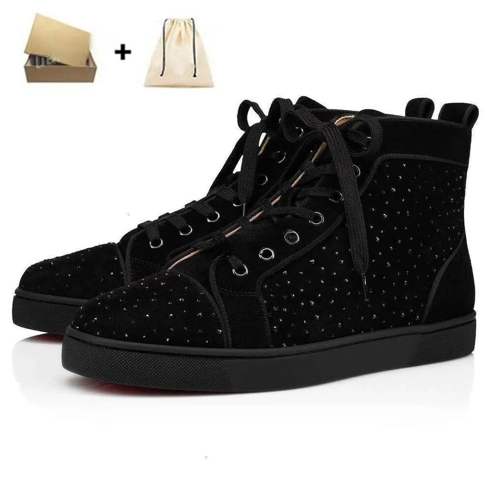 Designer Shoes Glitter Rivets Leather Suede Fashion Spikes