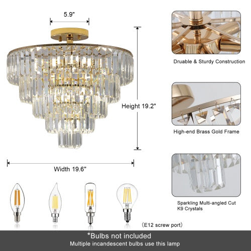 Palatial Glow Modern Crystal Chandelier - US - KaveCore