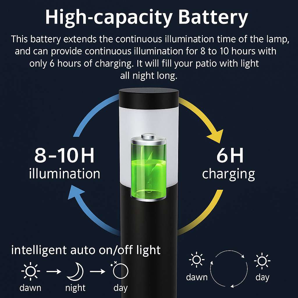 Lumari Sleek Solar Walkway Lamp - KaveCore