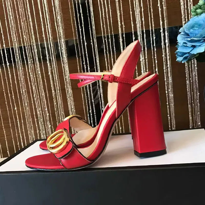 Women's High Heels Open Toe Thick Heel