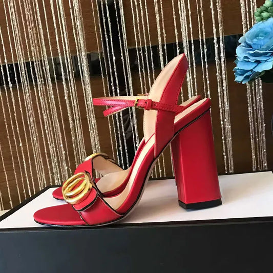 Women's High Heels Open Toe Thick Heel