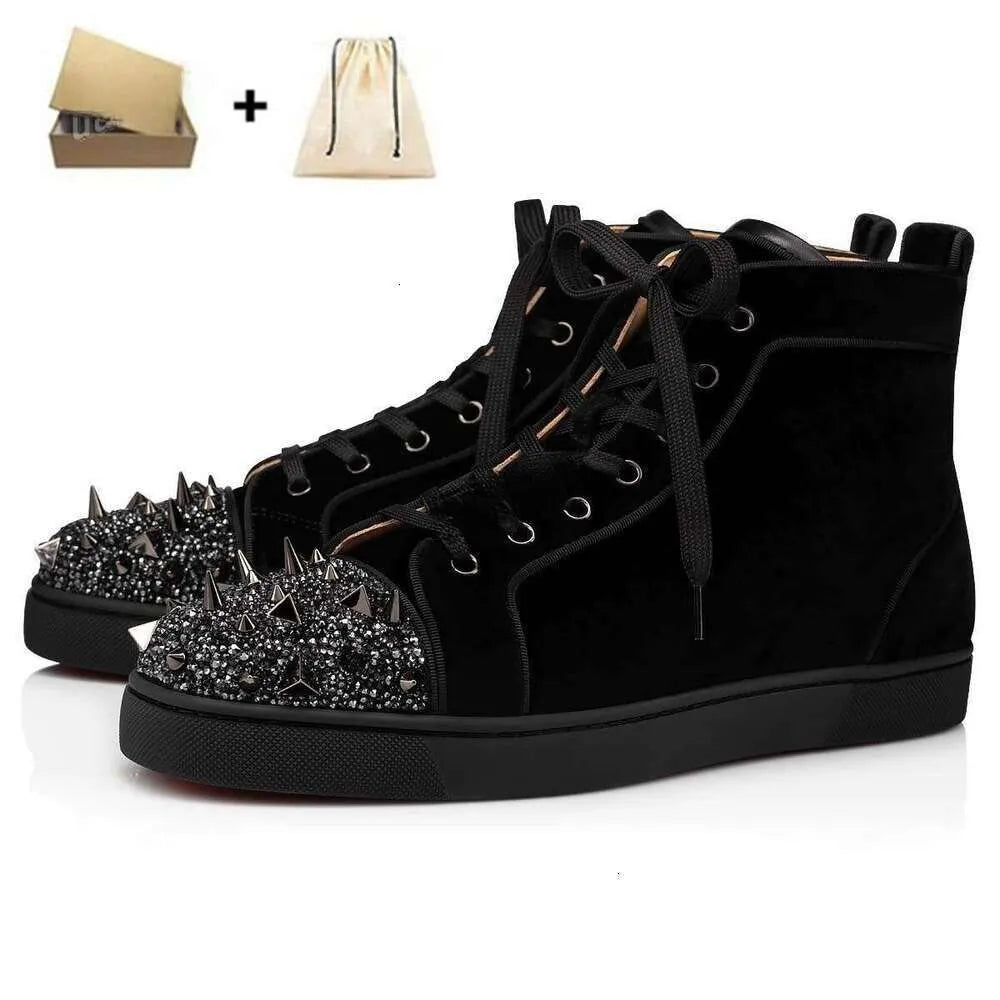 Designer Shoes Glitter Rivets Leather Suede Fashion Spikes