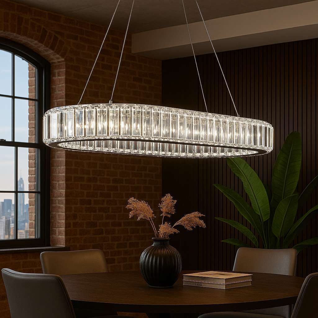 Oval Crystal LED Chandelier - KaveCore