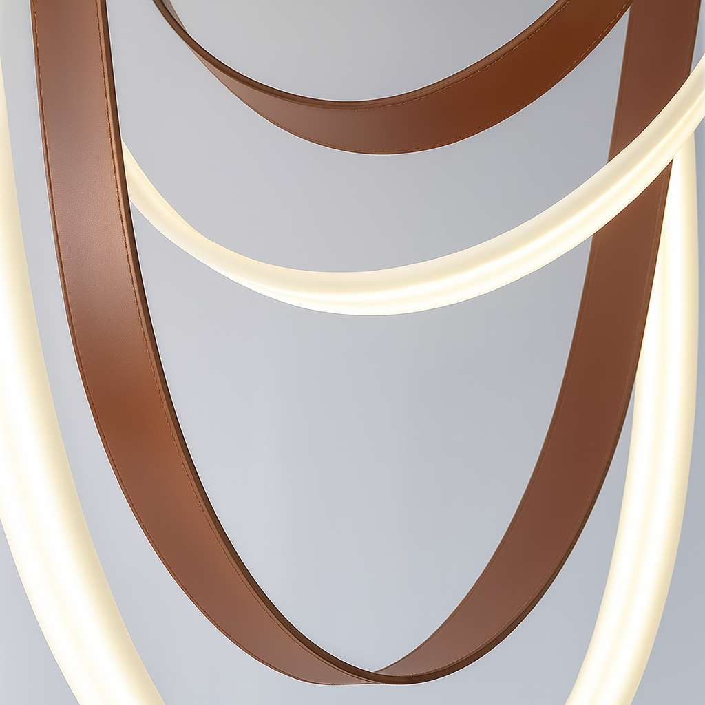 Opus Noir Leather-Strap LED Chandelier