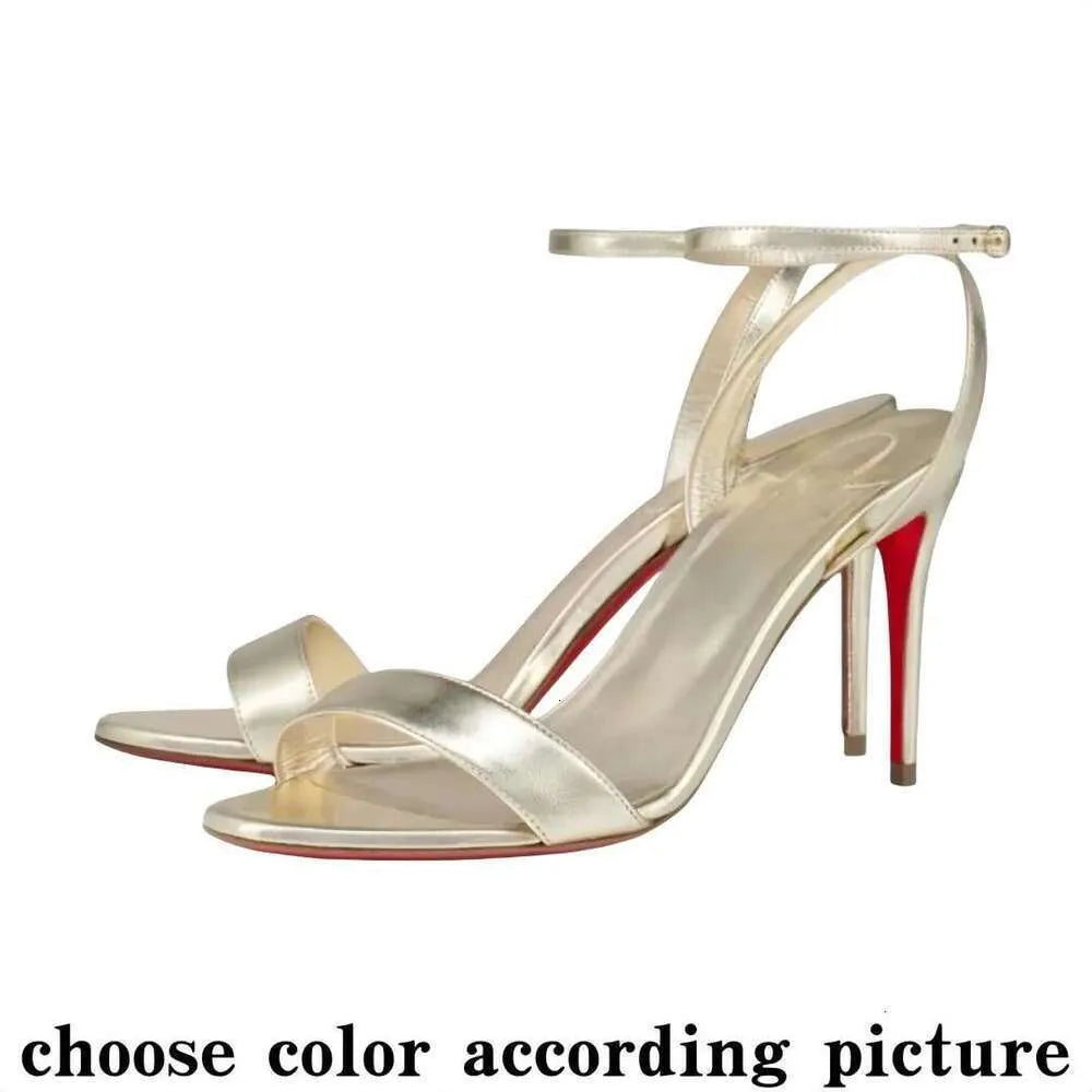 High Red Heels Shoes Designer Soled Peep Pointed Toe Sandals