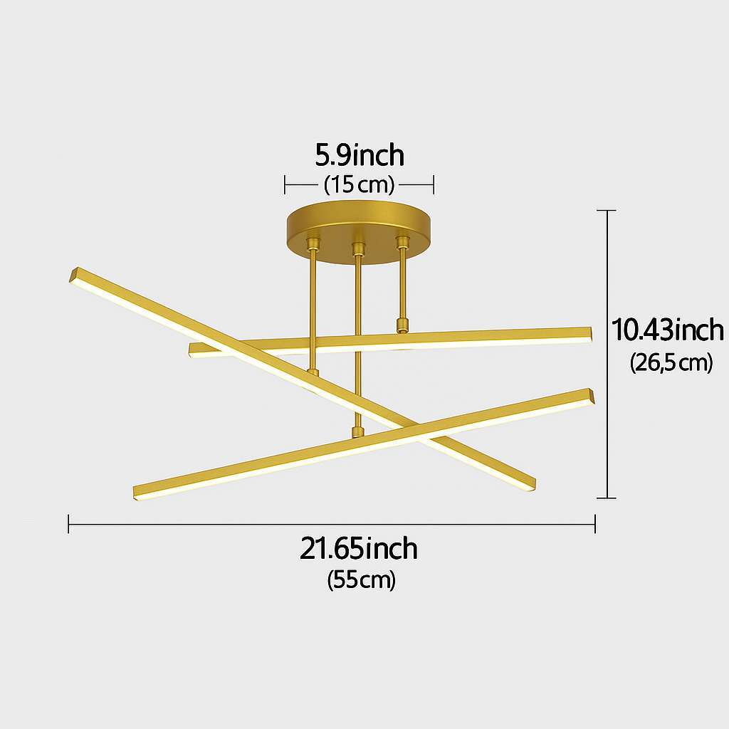 Modern X-Frame LED Chandelier - KaveCore
