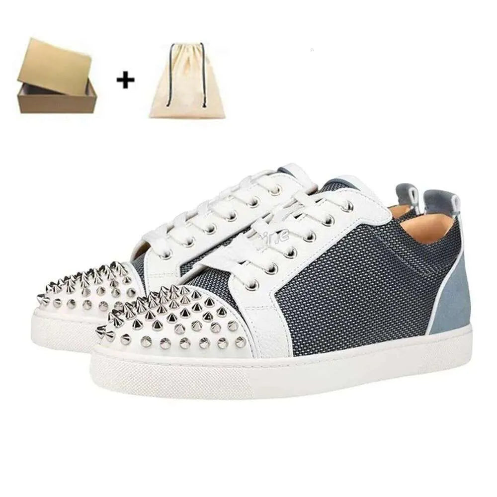 Designer Shoes Glitter Rivets Leather Suede Fashion Spikes