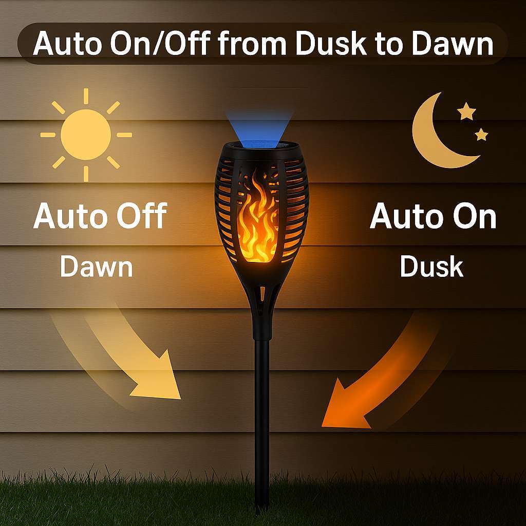 SolarFlik Outdoor Solar Flame Lamp - KaveCore