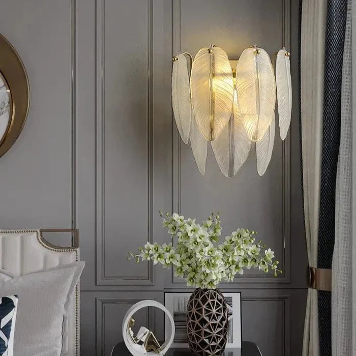 Feather Glass Wall Sconce