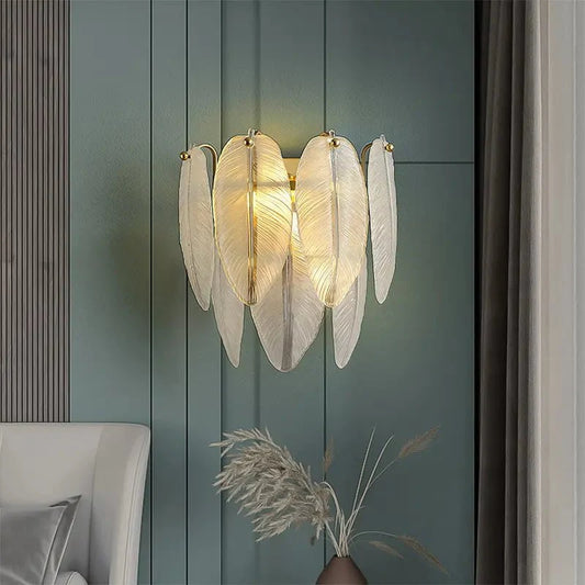 Feather Glass Wall Sconce