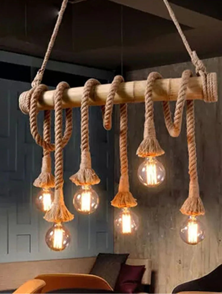 Lighthouse Loop – Handwoven Rope Chandelier