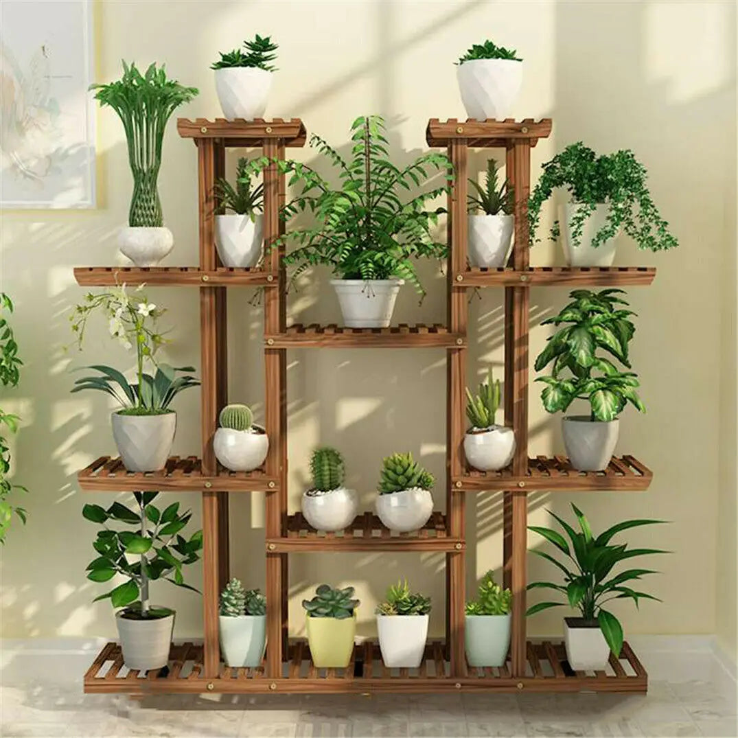 EdenRise Wooden Plant Shelf US - KaveCore