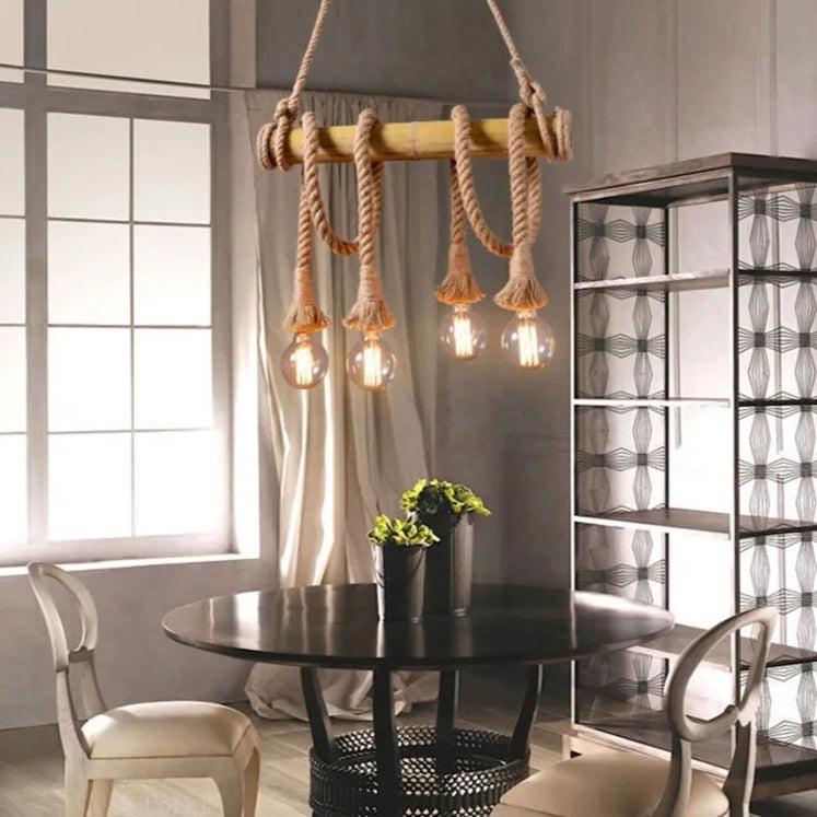 Lighthouse Loop – Handwoven Rope Chandelier