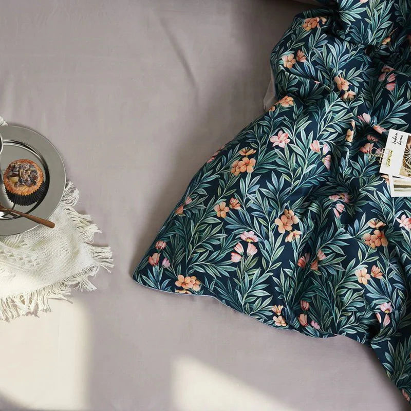 Botanic Dream Egyptian Cotton Duvet Cover Set (Long-staple Sateen Cotton)