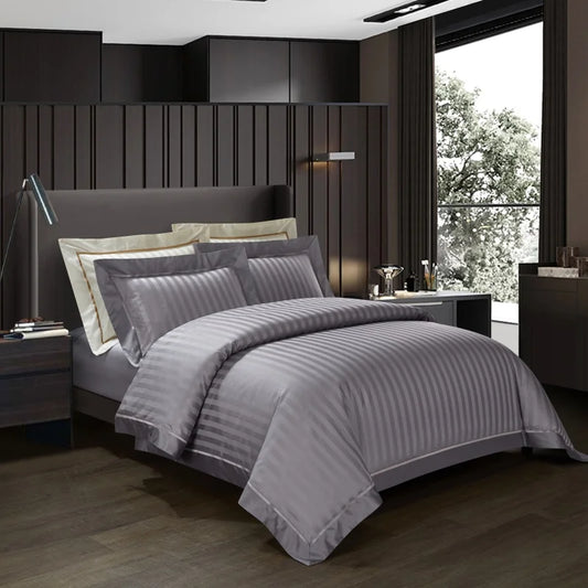 Savoy Characoal Duvet Cover Set (Long-staple Sateen Cotton)