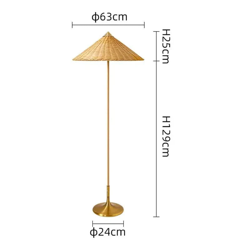 Kyoto Shade Rattan Floor Lamp