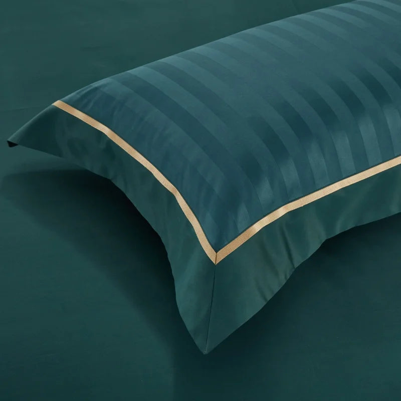 Savoy Emerald Green Duvet Cover Set (Long-staple Sateen Cotton)