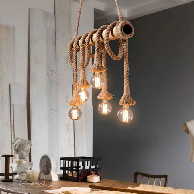 Lighthouse Loop – Handwoven Rope Chandelier