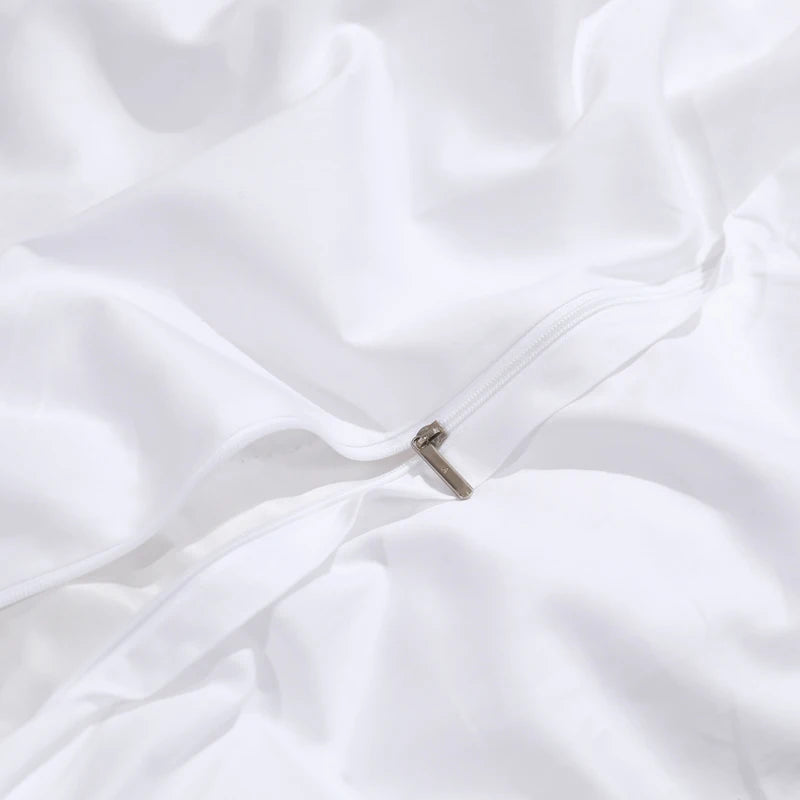 The Grand Marquise White and Gold Duvet Cover Set (Long-staple Sateen Cotton)