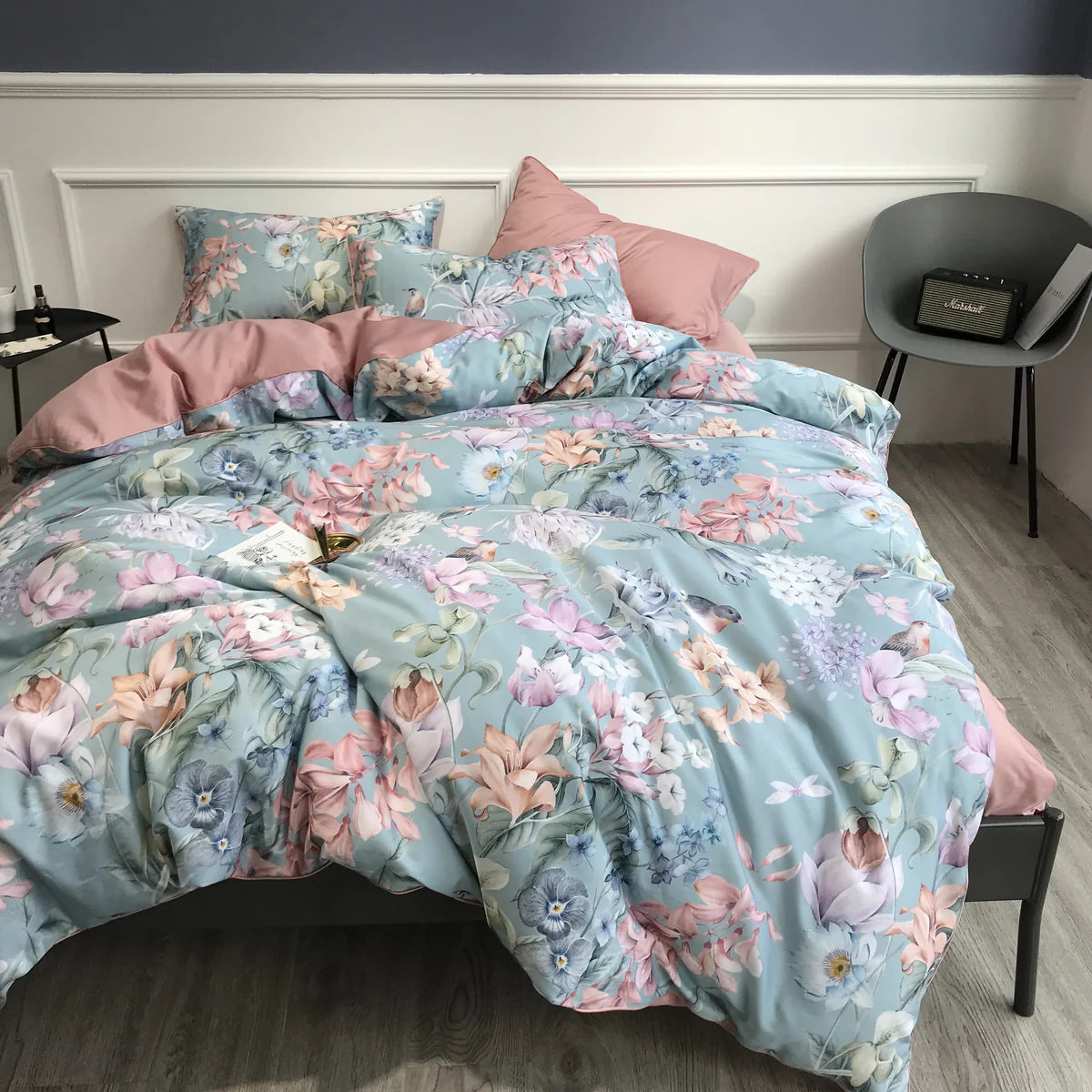 Soft Petal Symphony Duvet Cover Set (Long-staple Sateen Cotton)