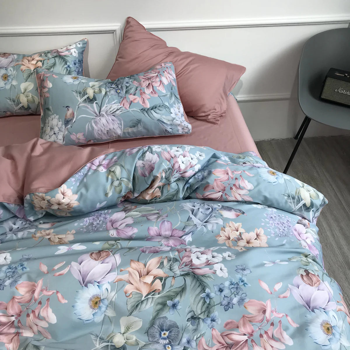 Soft Petal Symphony Duvet Cover Set (Long-staple Sateen Cotton)