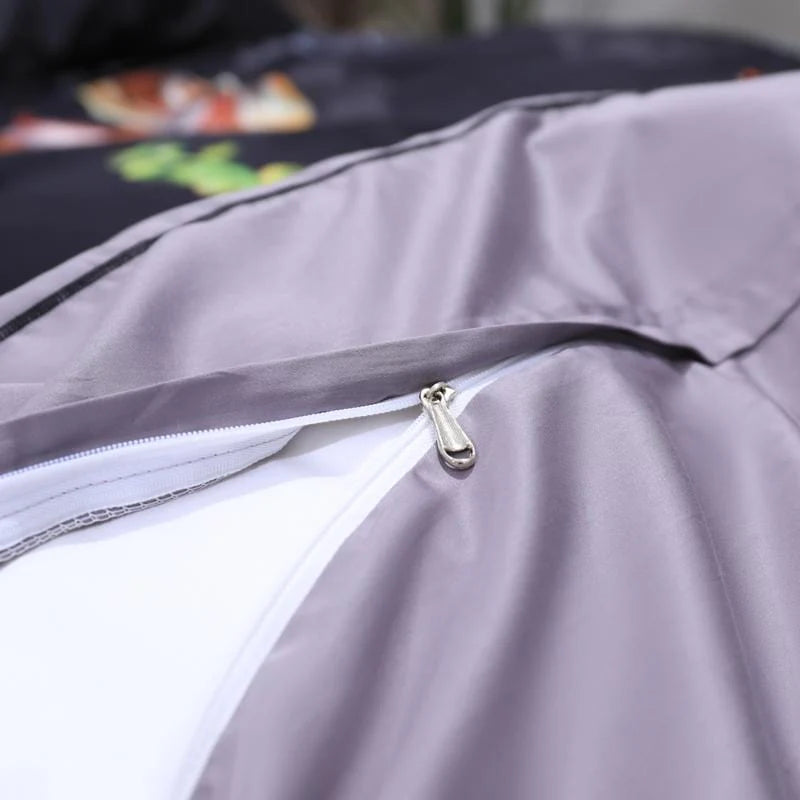 Opus Botanica Midnight Bloom Duvet Cover Set (Long-staple Sateen Cotton)