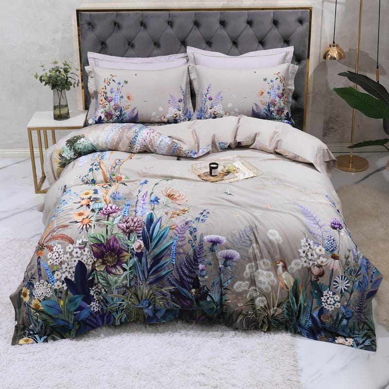 Eden Bloom Duvet Cover Set (Long-staple Sateen Egyptian Cotton) - KaveCore