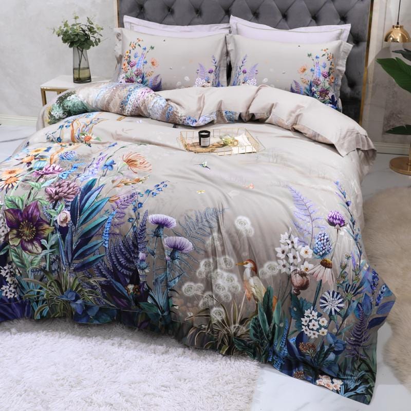 Eden Bloom Duvet Cover Set (Long-staple Sateen Egyptian Cotton) - KaveCore