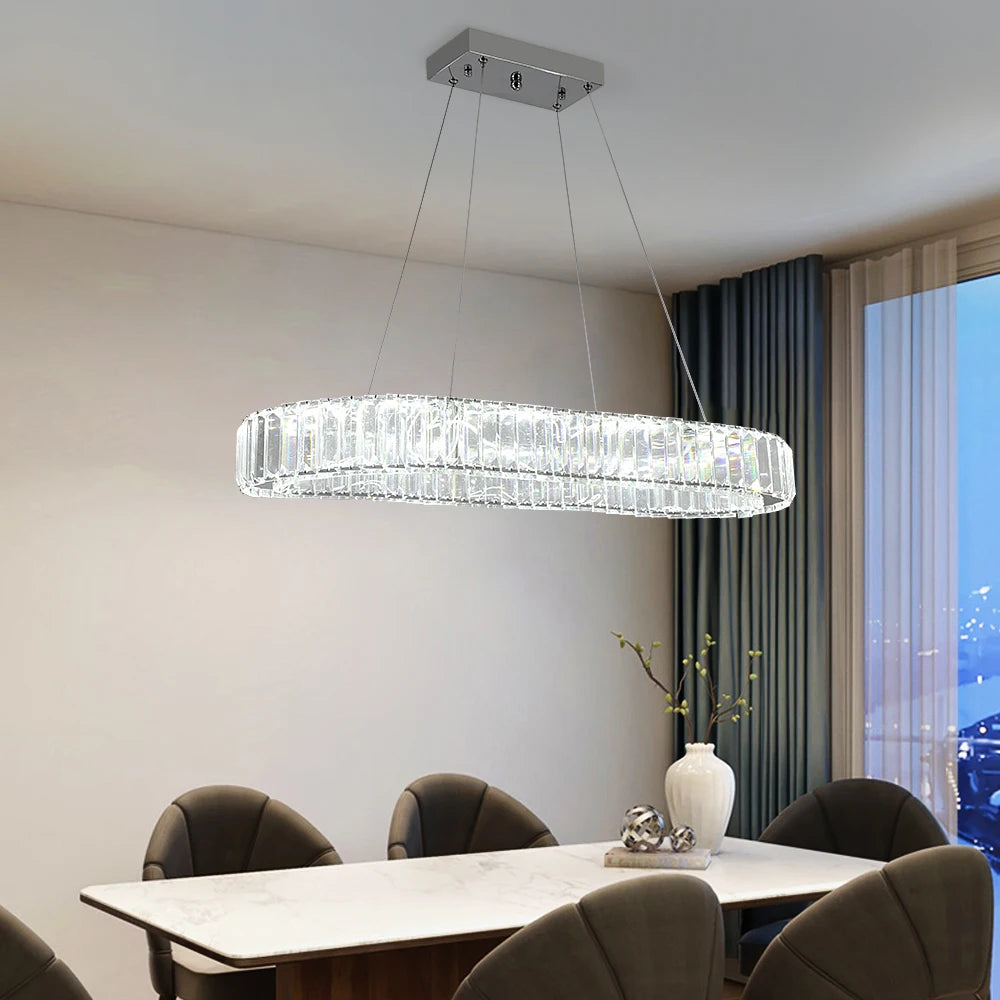 Oval Crystal LED Chandelier - KaveCore