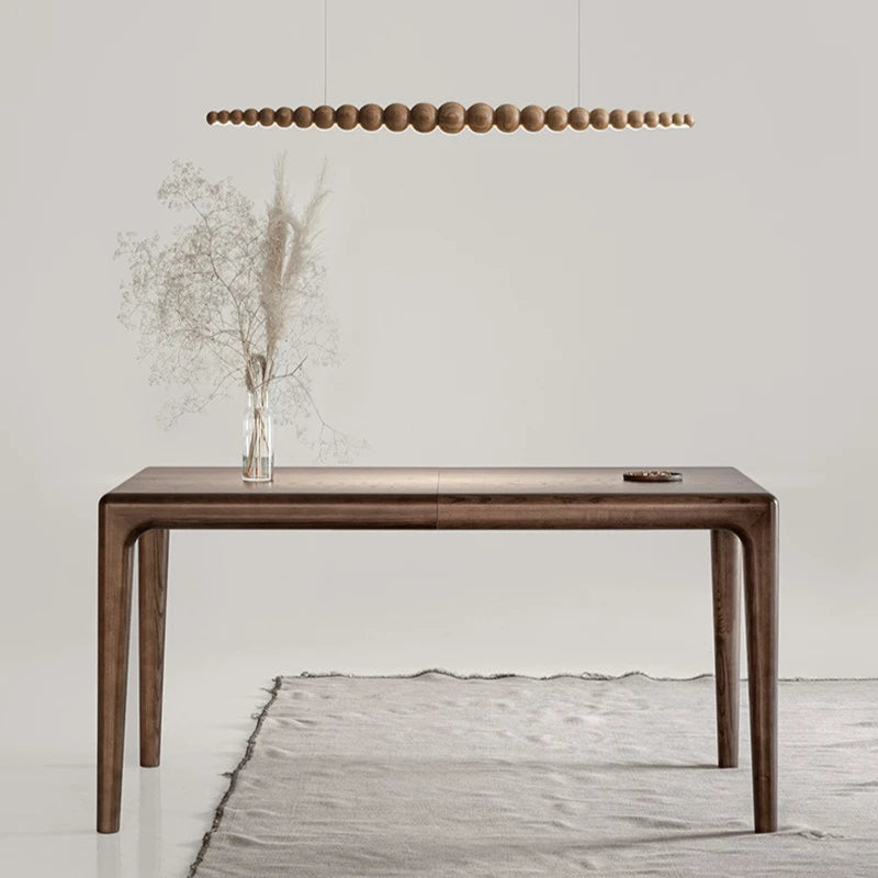 Wooden Orb Wave Chandelier