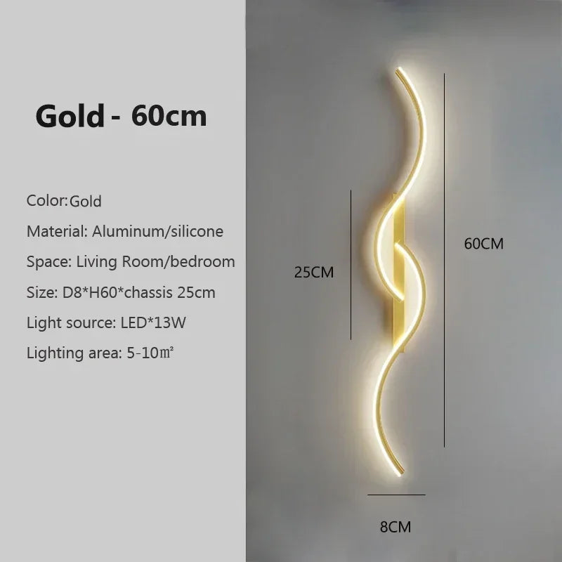 Modern Wave LED Wall Light
